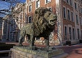 The ScholarÃ¢â¬â¢s Lion sculpture at Columbia University Royalty Free Stock Photo